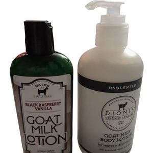 DionGoats milk Lotion Lot of 2 black Raspberry vanilla & unscented new skincare